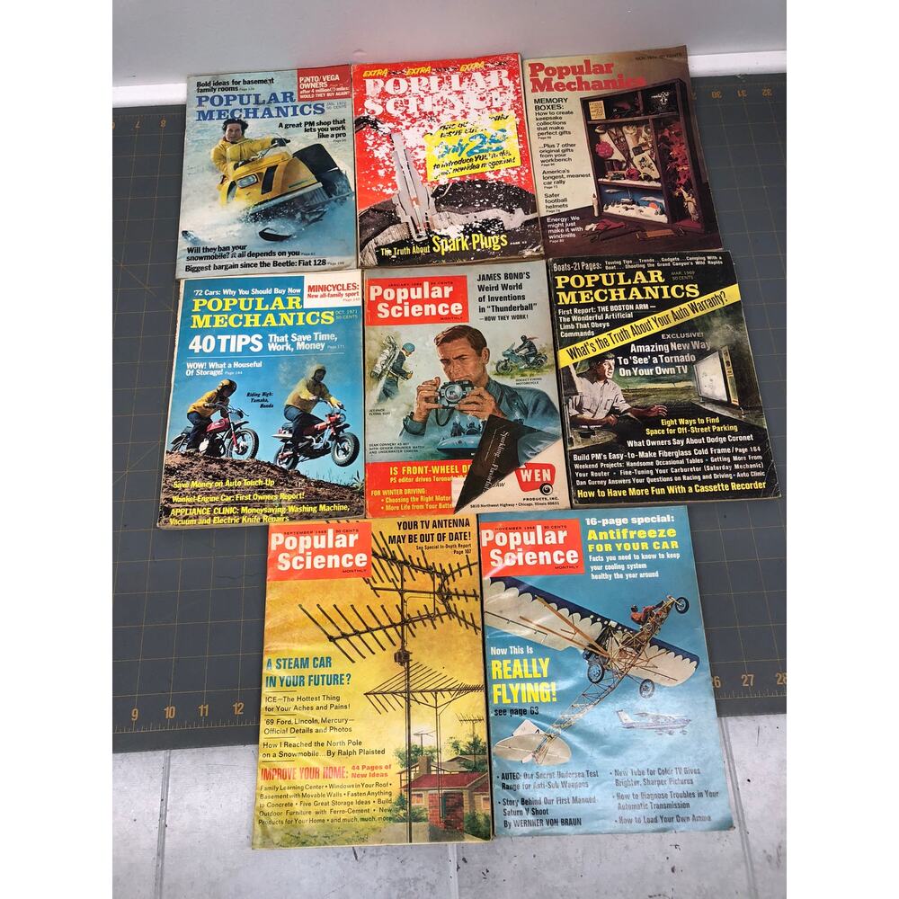 8 Vintage Popular Science and Popular Mechanics Books